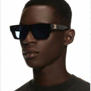 Off-White OERI145 OREGON 6045 Sunglasses Havana Square Frame, Blue Lenses